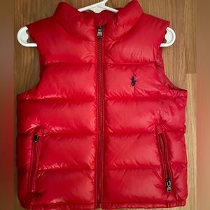 Polo Ralph Lauren Baby Boy Shinny Red Vest -24 Months-New Without Tags